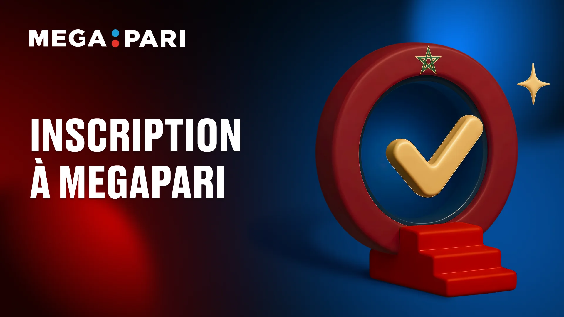 Étapes pour s’inscrire à un compte Megapari au Maroc via la plateforme en ligne Interface Megapari sur téléphone avec le drapeau du Maroc pour le processus d’inscription
